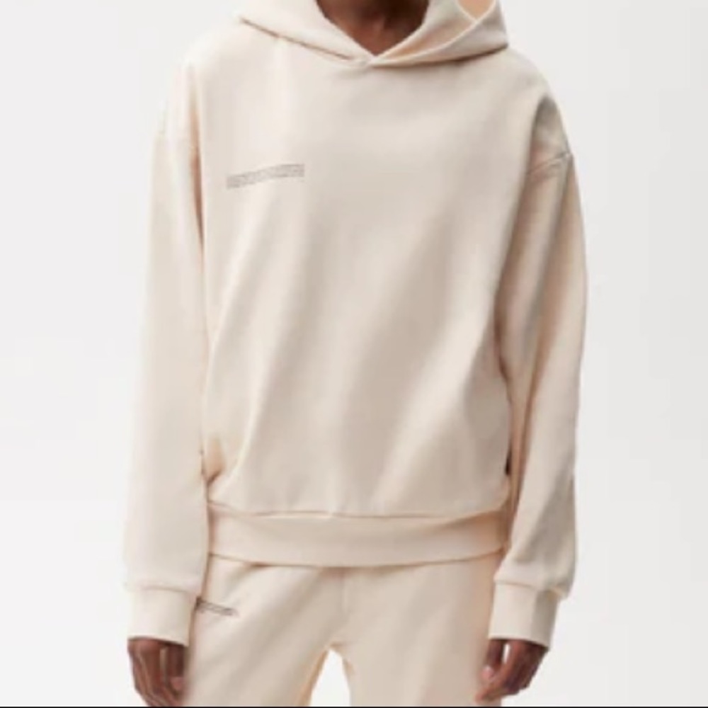 Pangaia- Heavyweight recycled cotton hoodie - Sand - Small